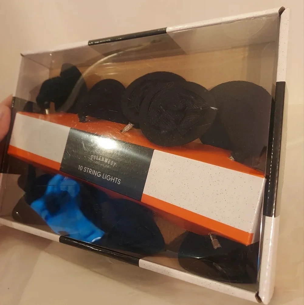 NIB Queenwest Trading Co. Black Witch Hats 10 String Lights